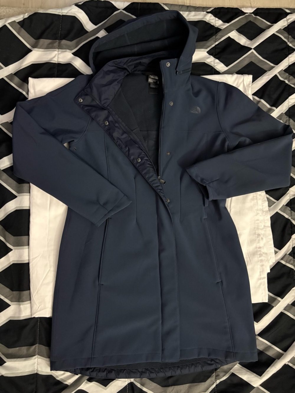 The North Face Women's Navy Hooded Trench Coat